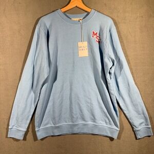 Roller Rabbit Campus Lovely Monkey Crewneck Powder Blue Sweatshirt Large NEW